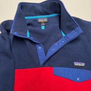 Patagonia Synchilla Snap-T Pullover Size Small, Red and Blue